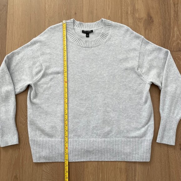 Banana Republic Sweater Women XL Light Heather Gray Coveted Crew Neck Wool Blend - Picture 6 of 10